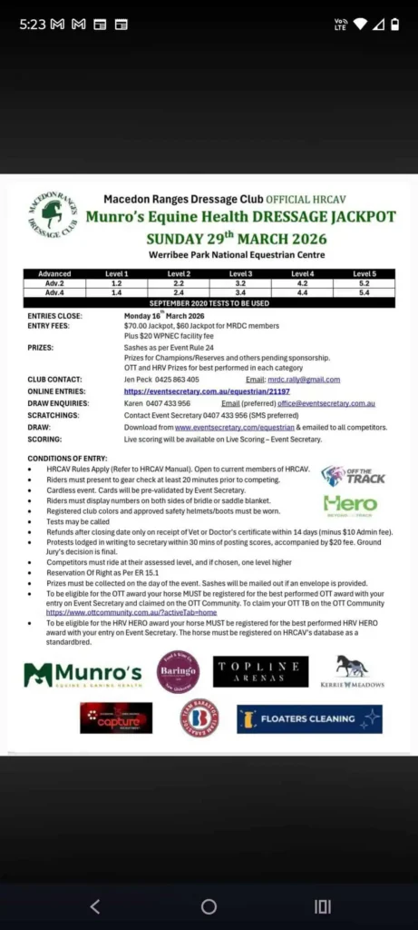 Macedon Ranges Dressage Championships